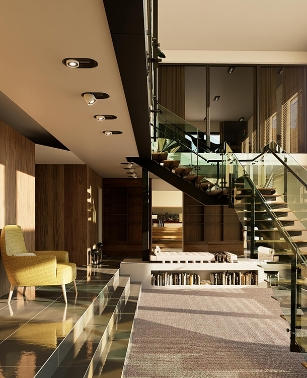 Minimalist modern family home interior in Johor Bahru residential area